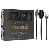 120 Piece Gloss Black Cutlery Combo | 40/40/40